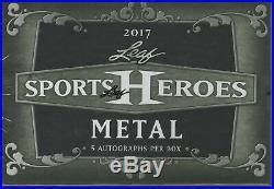 2017 Leaf Metal Sports Heroes Sealed Hobby Box 5 autographs 